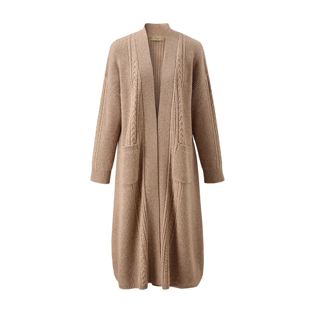 100% Wool Cardigan Cozy Long Knit Coats with Pockets