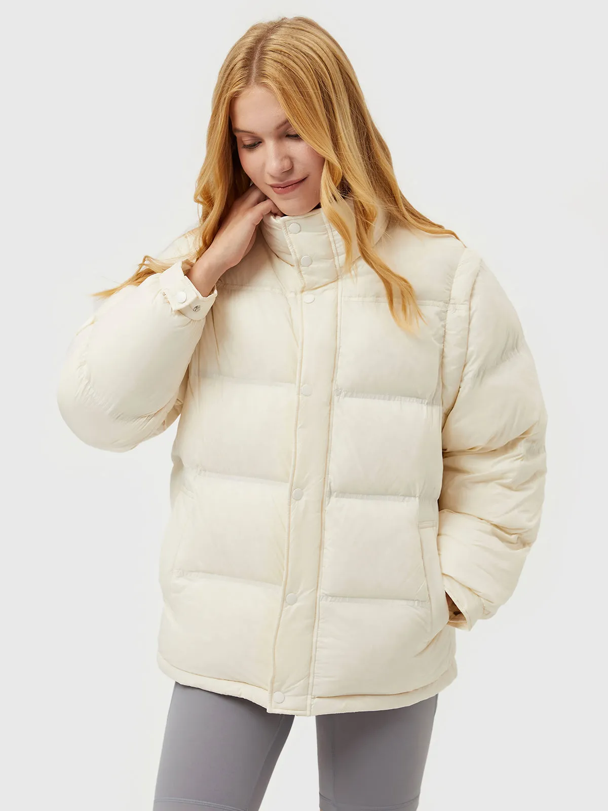 2 Ways to Wear Down Puffer Jacket With Removable Sleeves