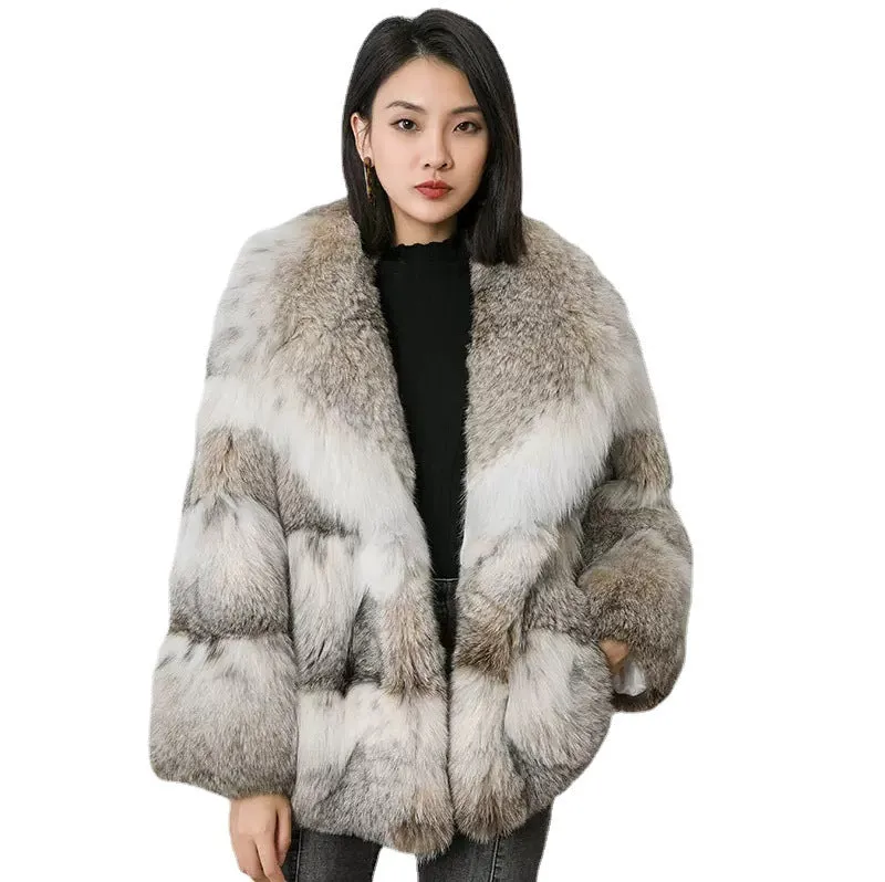 2024 new style than sable blue mink exquisite fur long hair elegant suit collar short plus cat younger