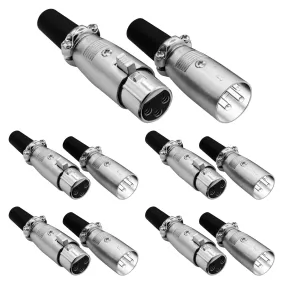 5Core 3Pin XLR Male Female Microphone Audio Cable Connector xlr 5 pair