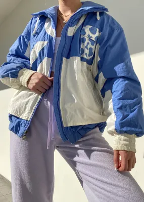 80's Blue & White Puffer Jacket (M)