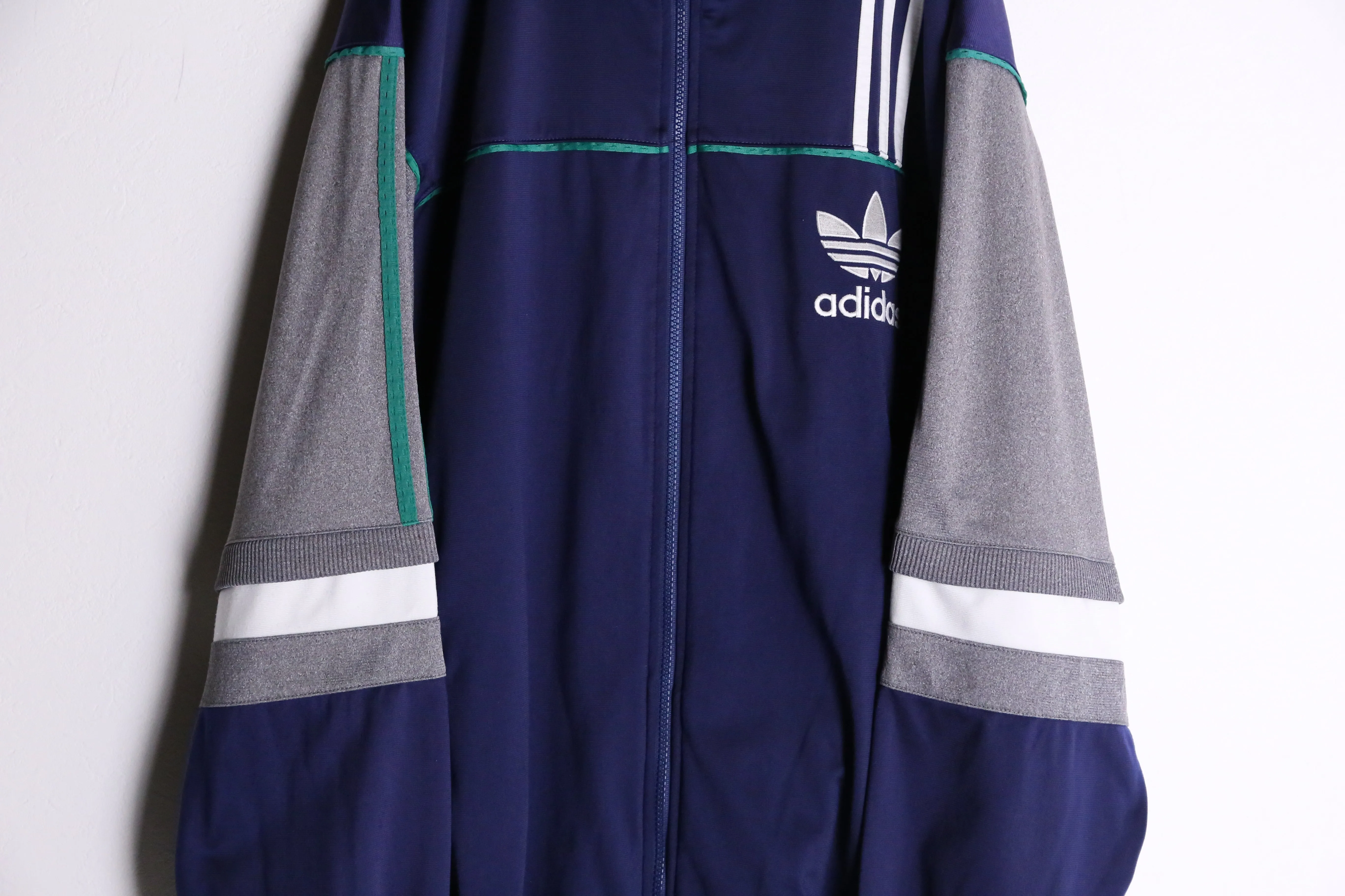 90‘s“adidas”navy× gray truck jacket