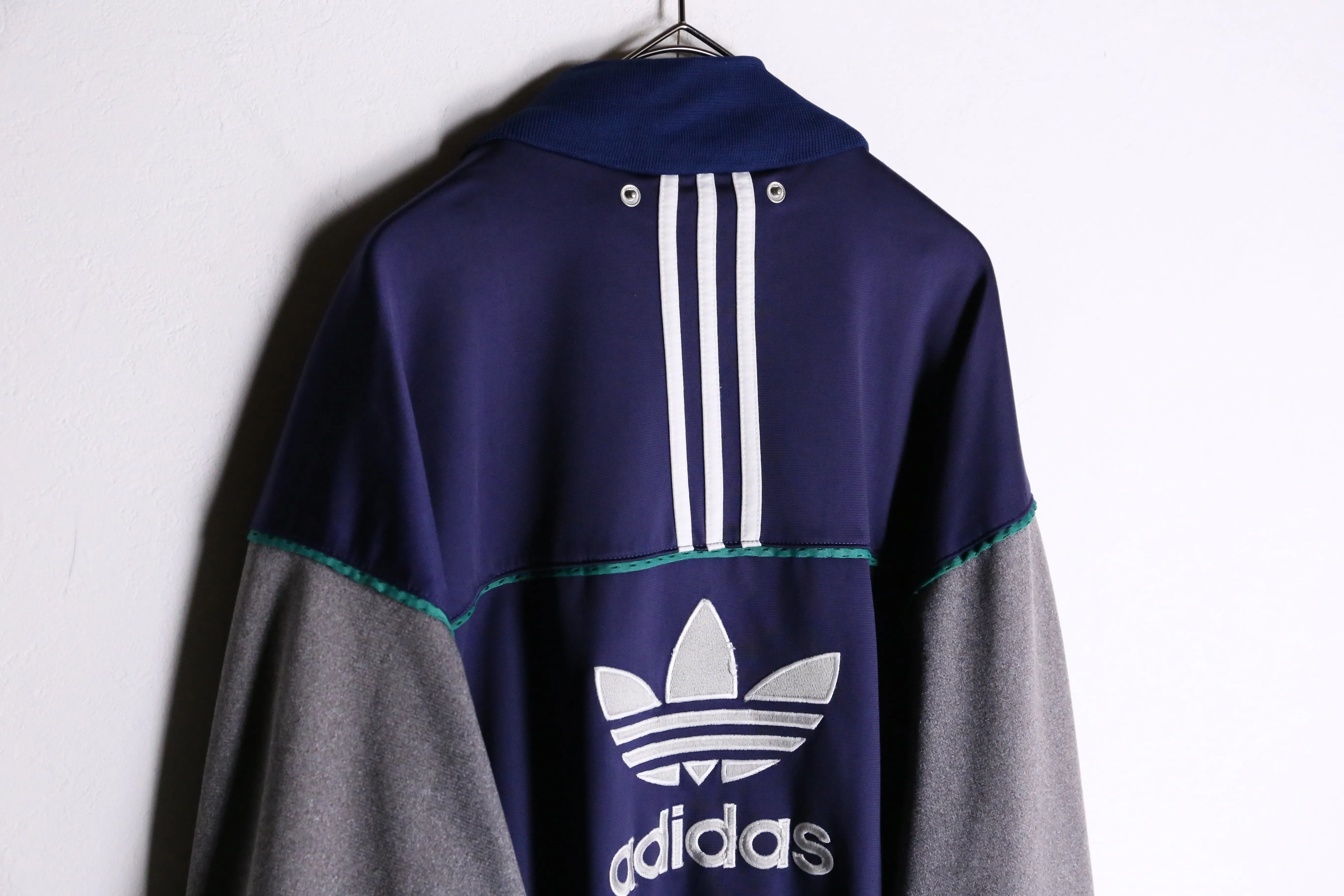 90‘s“adidas”navy× gray truck jacket