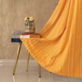 Aari Collection Embriodered Sheer Curtains, 40-50% Light Filtering Curtains - Pack of 2 - Vertical Weaves Yellow