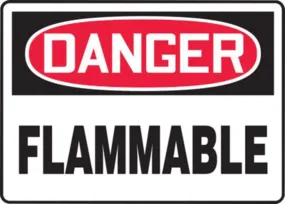 Accuform® 7" X 10" Red, Black And White Aluminum Safety Signs "DANGER FLAMMABLE"