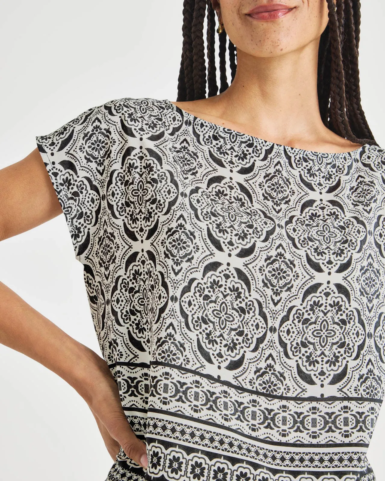 Alessandra Printed Silk Top