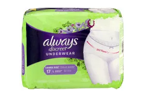 Always Discreet Underwear for Women, Large 15 ct