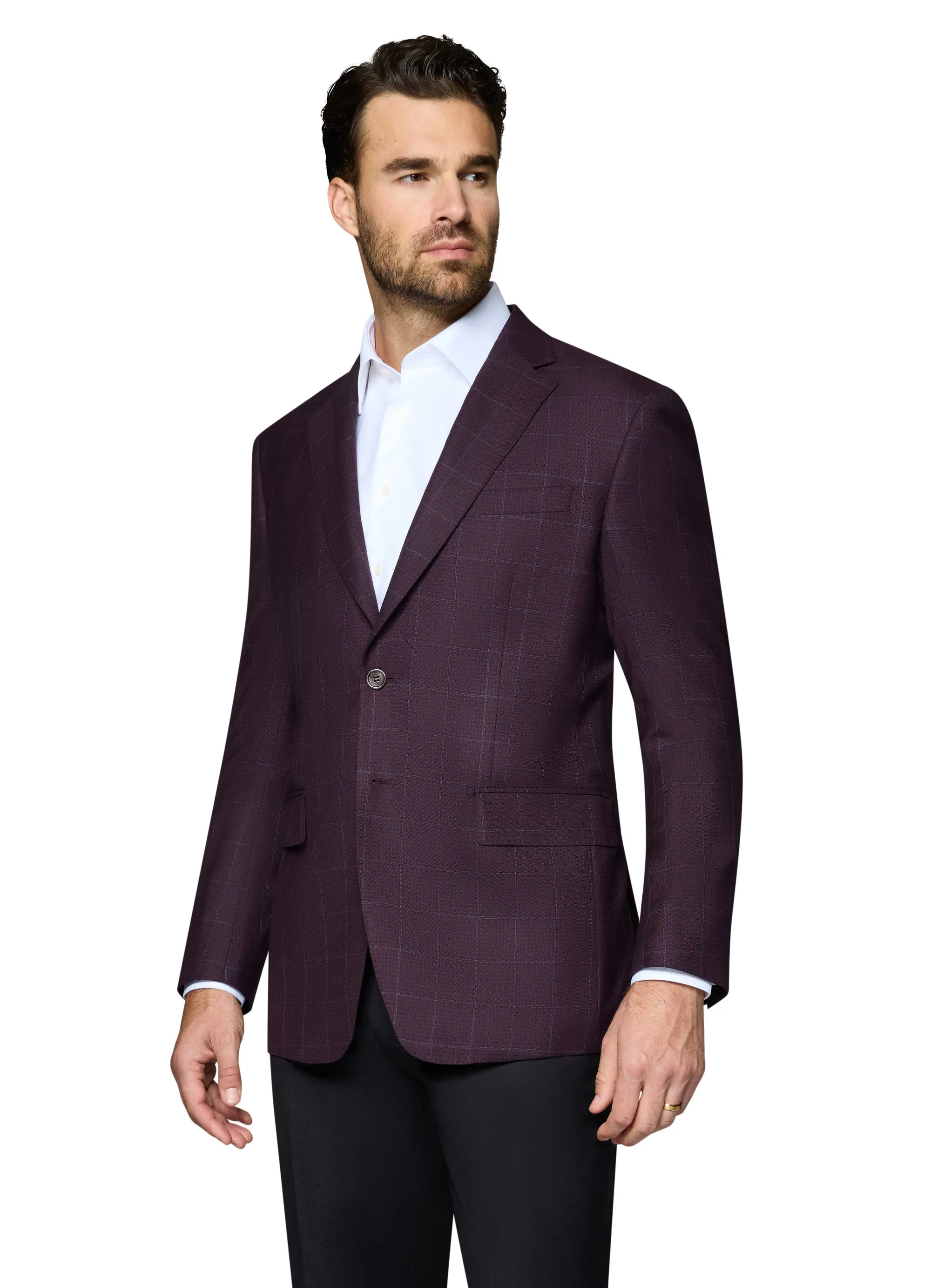 Berragamo Wool Sport Coat Modern Fit - Egg Plant