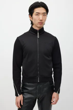 Black & Silver Zip Track Jacket