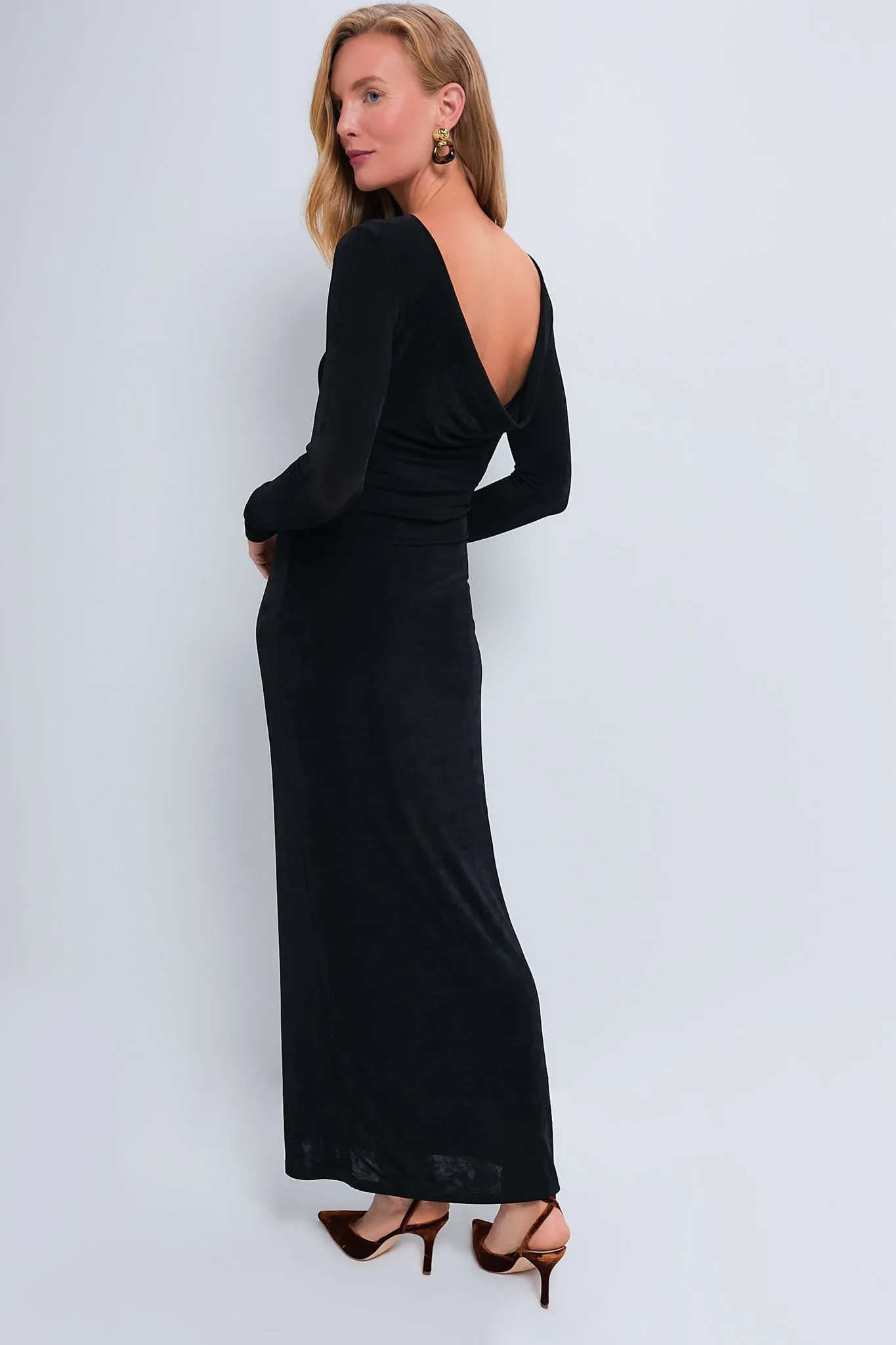 Black Luna Long Sleeve Maxi Dress