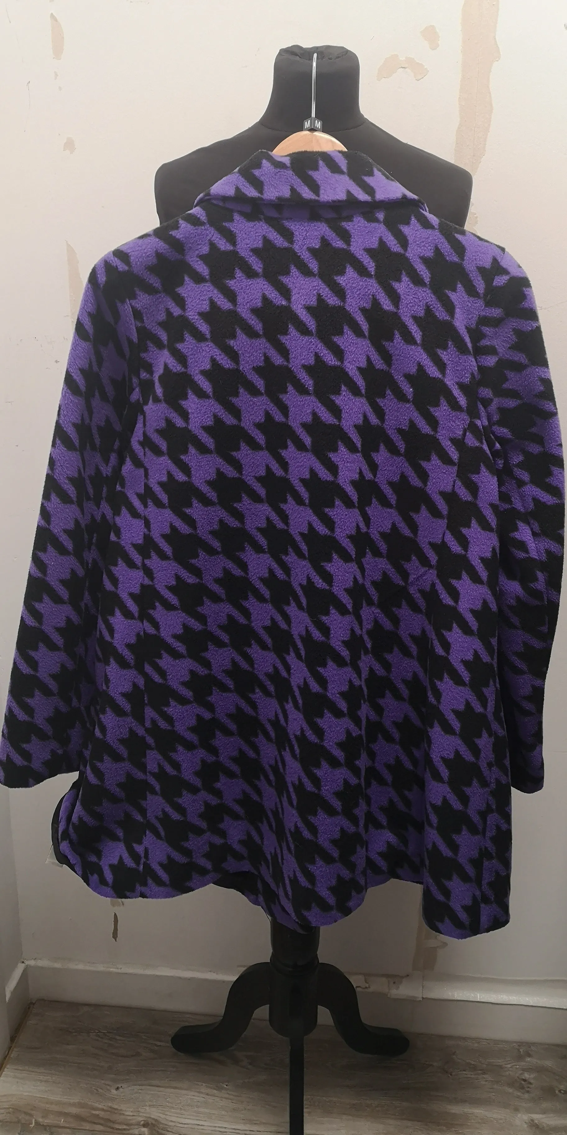 Bob Mackie Purple & Black Wool Coat Size 12