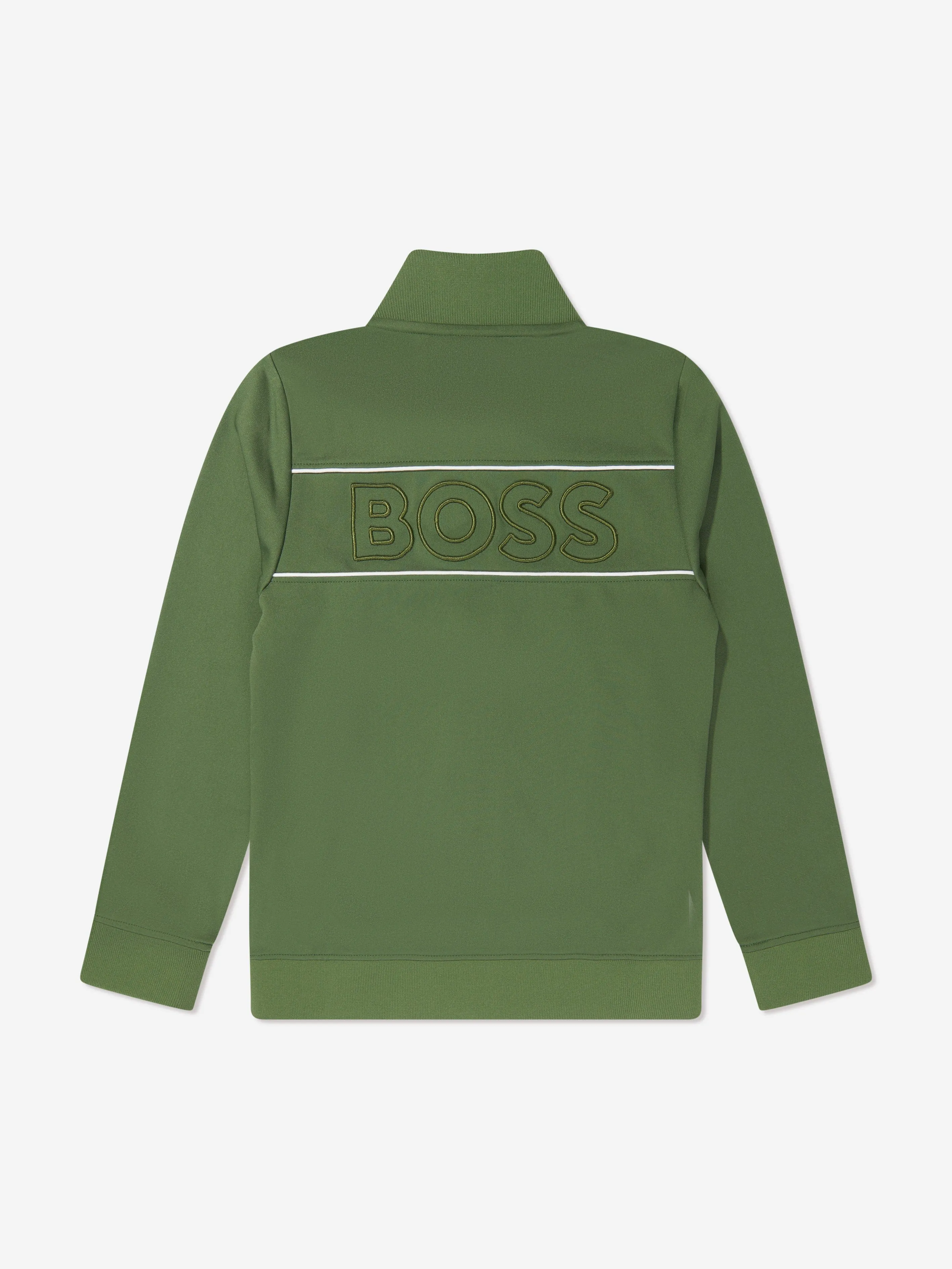 BOSS Boys Zip Up Track Jacket in Green