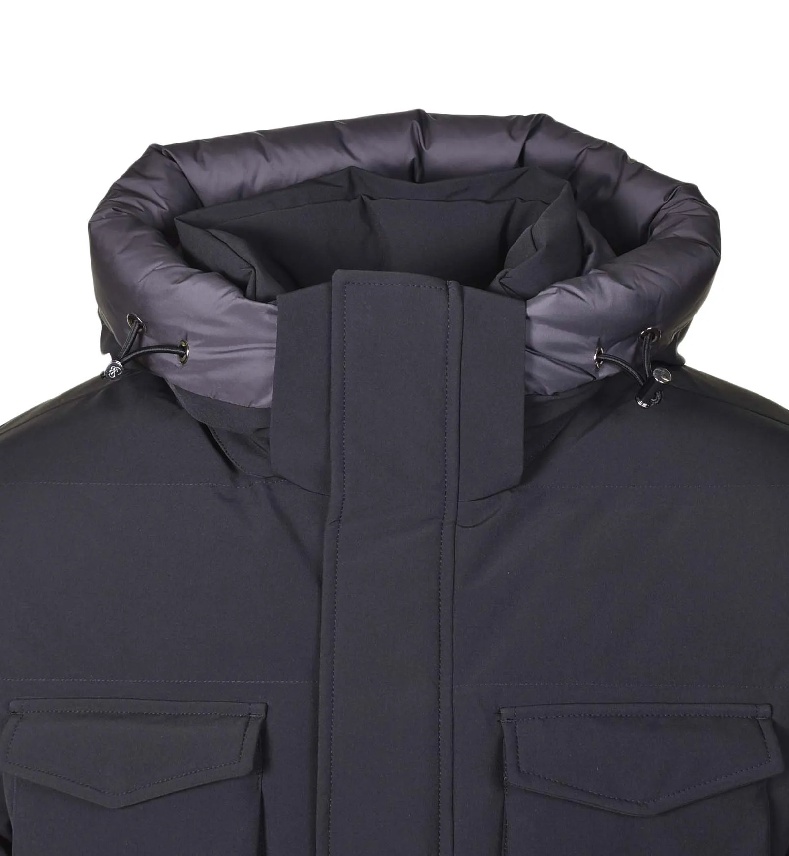 Branksome Long Puffer Jacket in Black