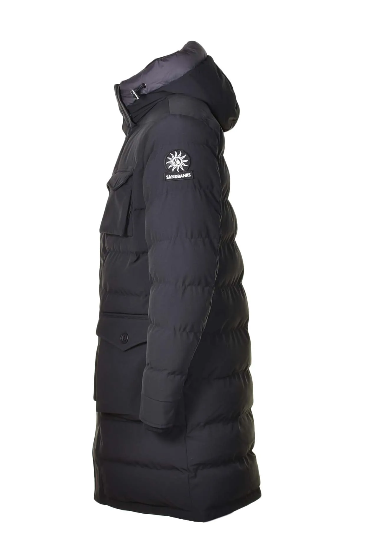 Branksome Long Puffer Jacket in Black