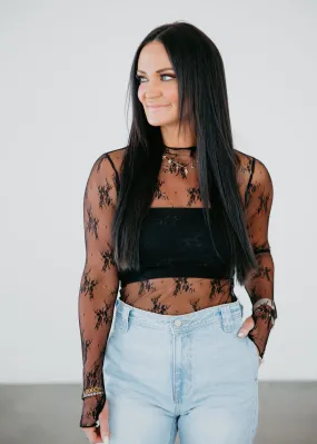 Brenna Floral Mesh Top