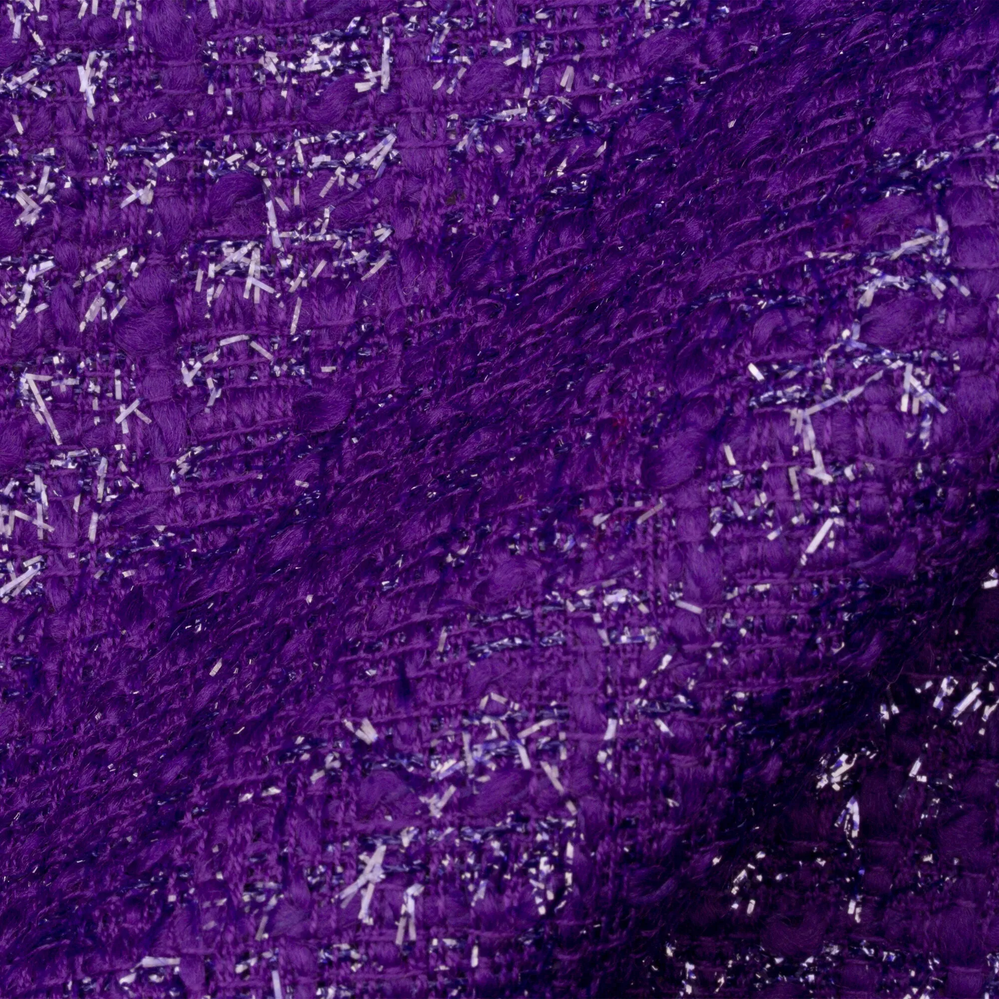 Bright Purple Lurex Wool Bouclé