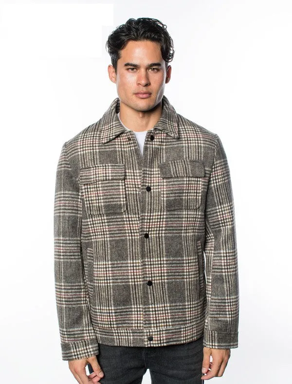 Brown Plaid Flannel Jacket