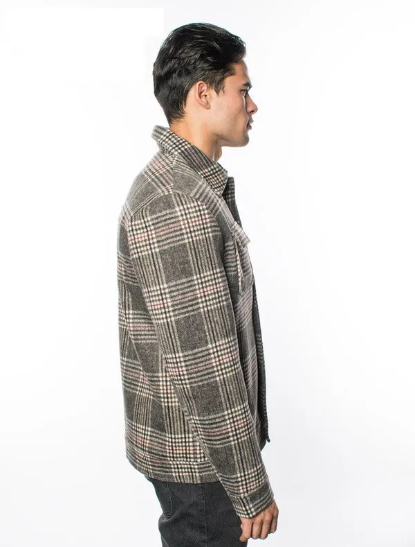 Brown Plaid Flannel Jacket