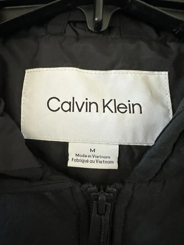 Calvin Klein Men's Full Zip Hooded Puffer Jacket Black Beauty 40JM502 001