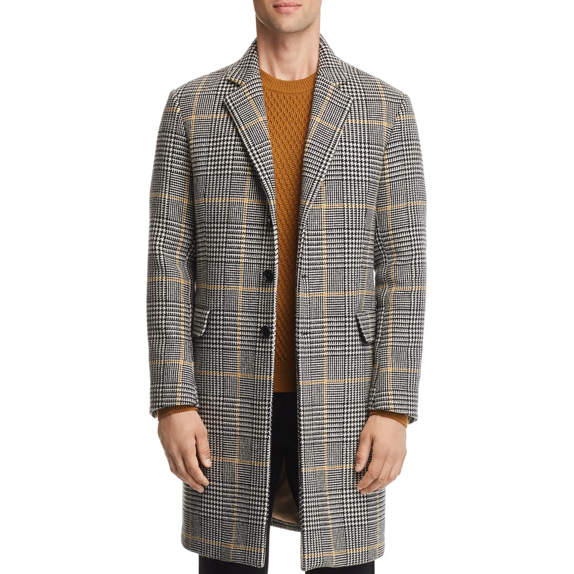 Checked overcoat