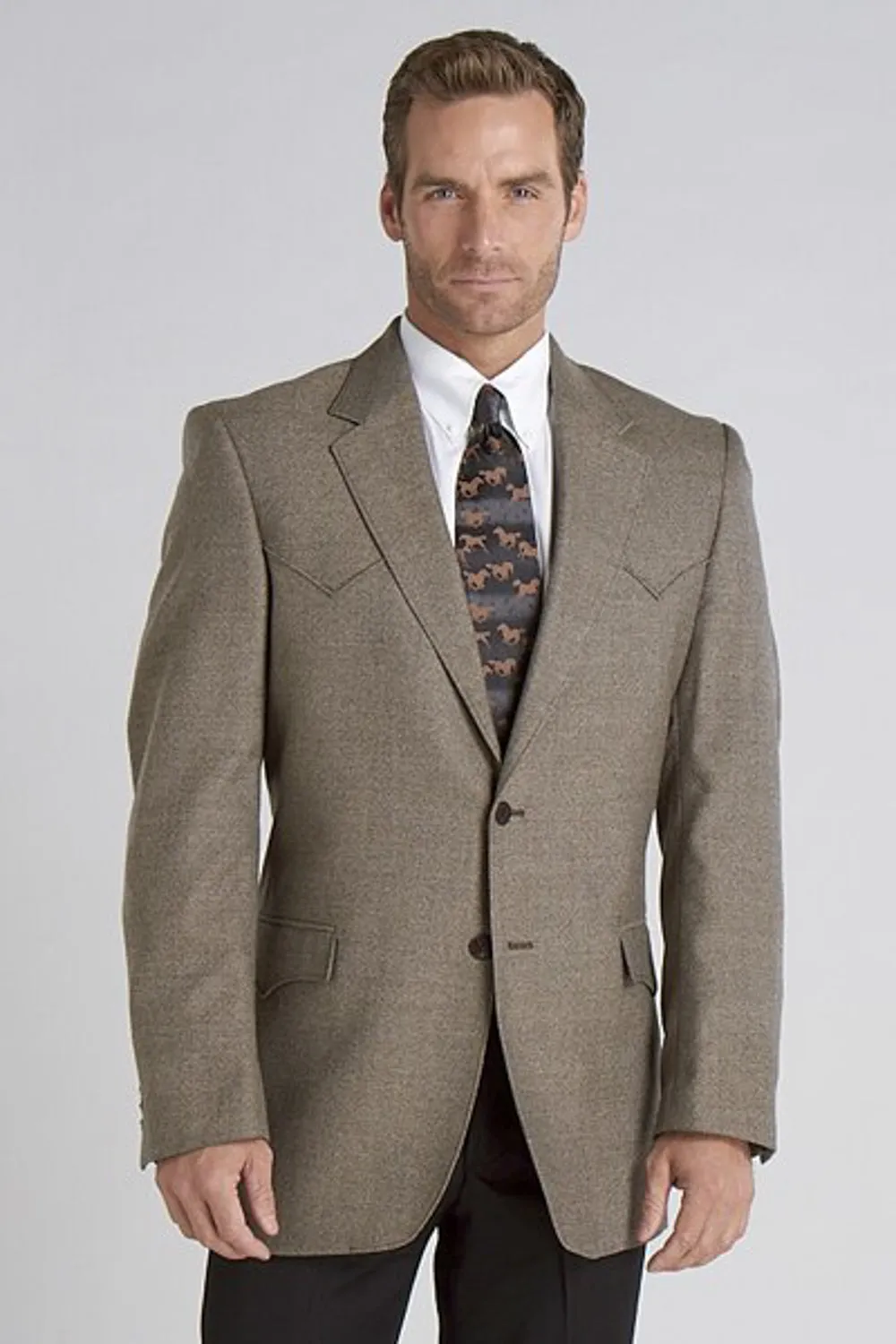 Circle S Mens Donegal Brown Wool Blend Plano Sport Coat 46 R