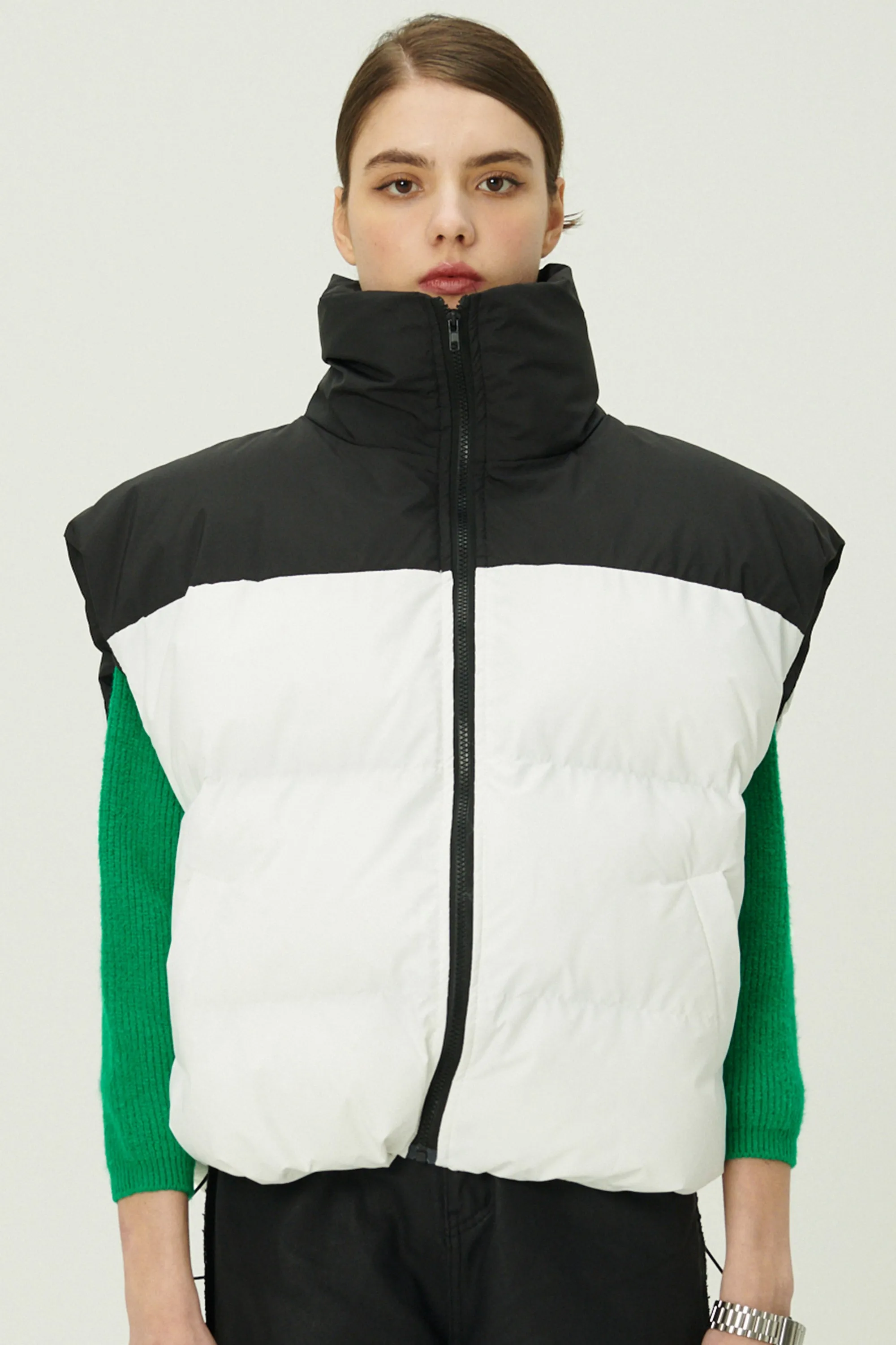 Claudia Color Block Puffer Vest