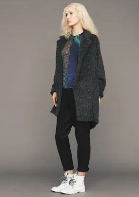 COAT- ALPACA SHAGGY dark grey