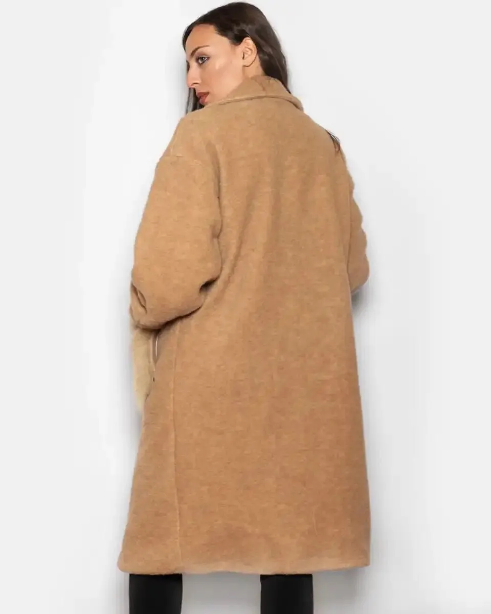 Coat With Fox pockets Beige pattern