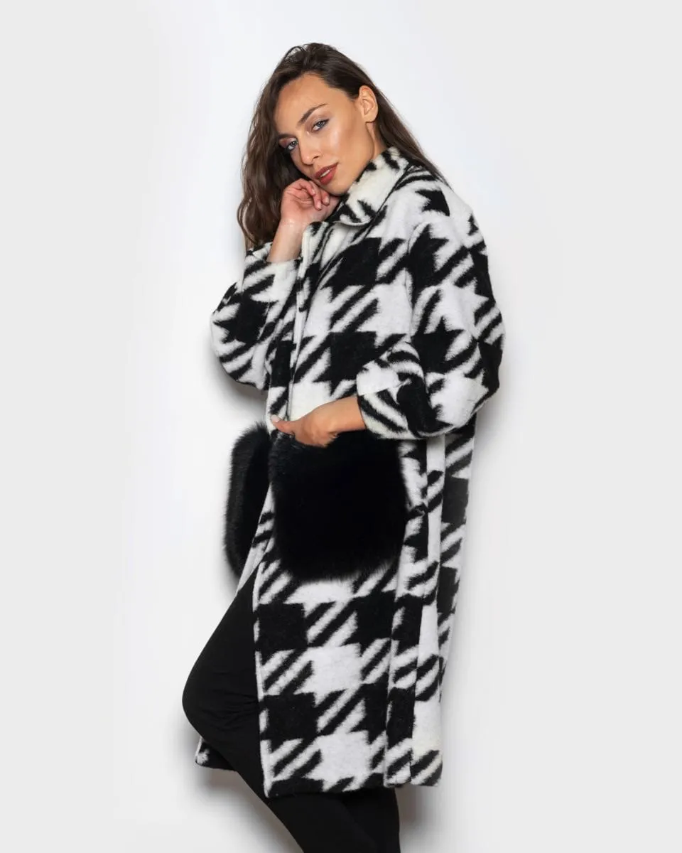 Coat With Fox pockets Black White Pattern