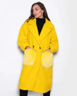 Coat With Fox pockets yellow