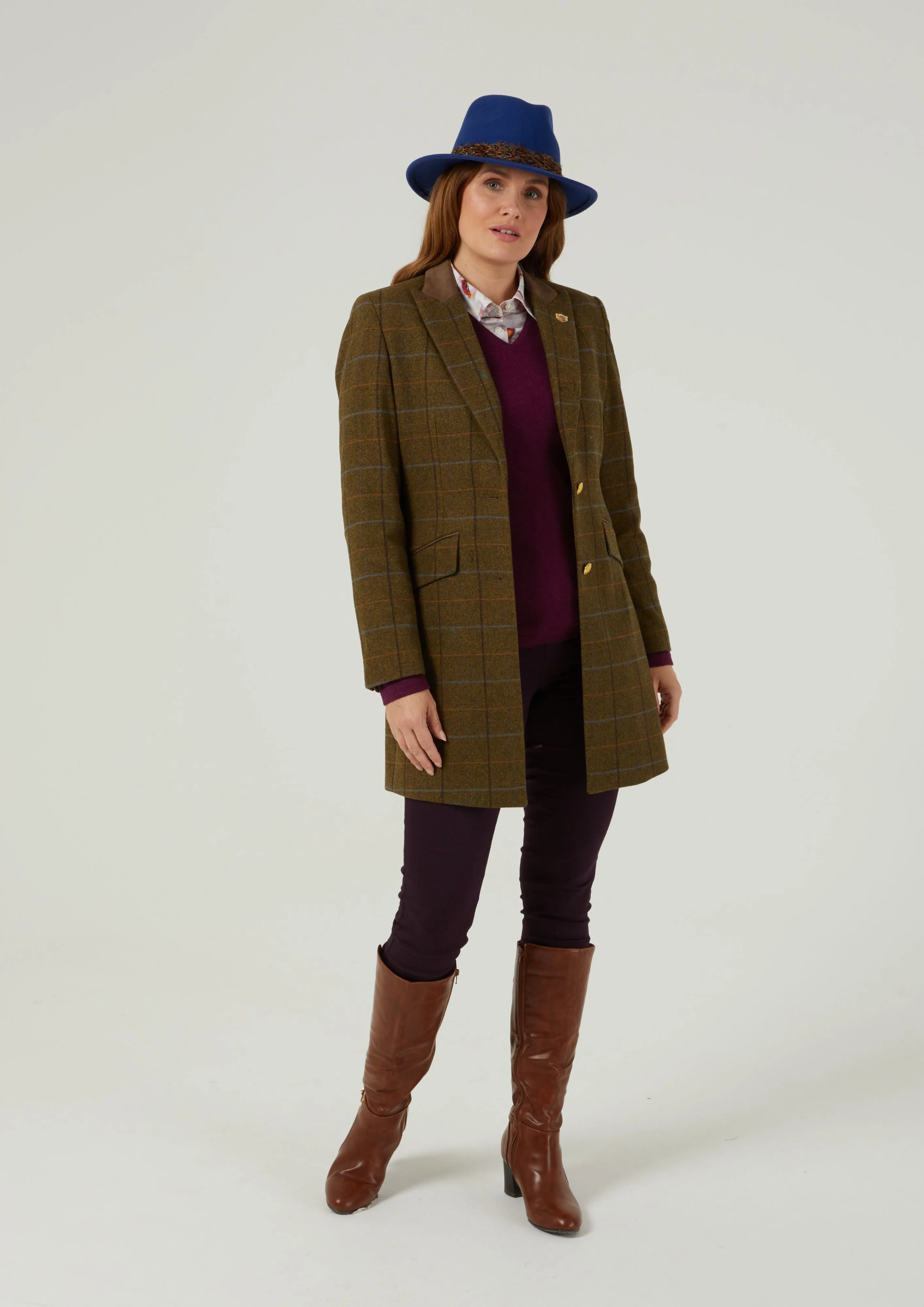 Combrook Ladies Mid-Thigh Coat In Hazel - Regular Fit