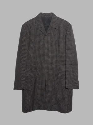 Comme des Garcons Homme 1997 houndstooth wool covered placket coat - M