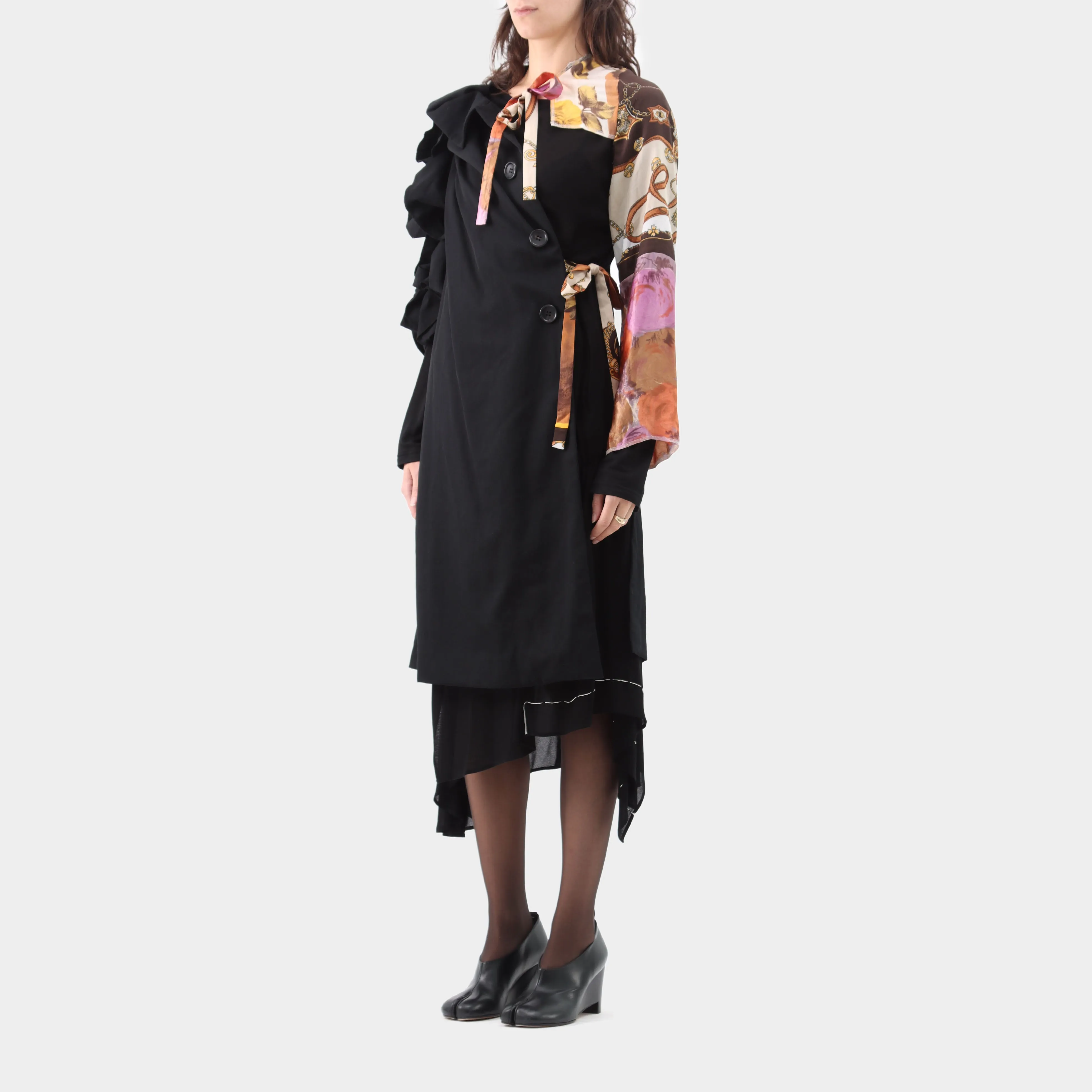 Comme des Garçons Ruffle Recycled Scarf Half Coat