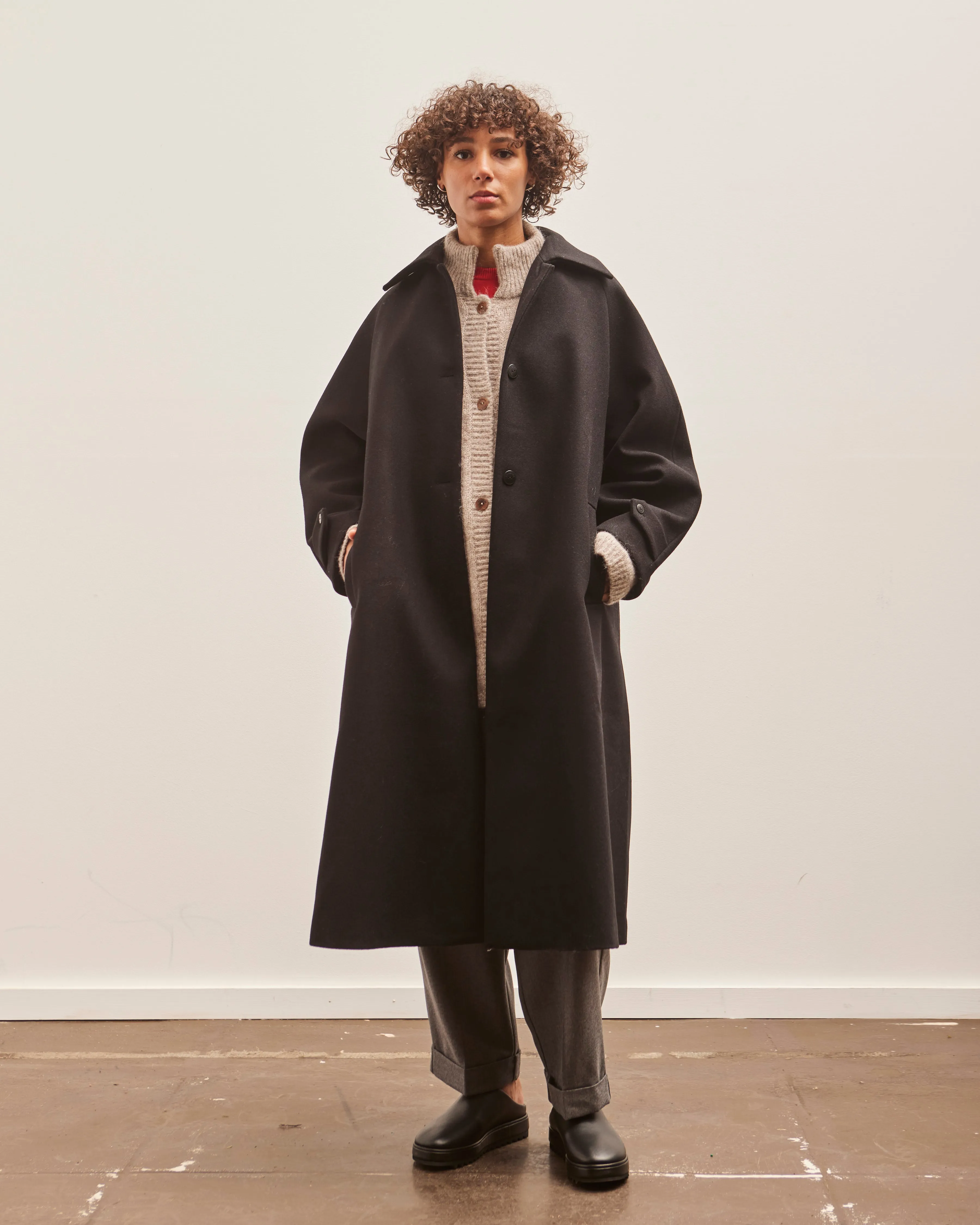 Cordera Wool Coat, Black