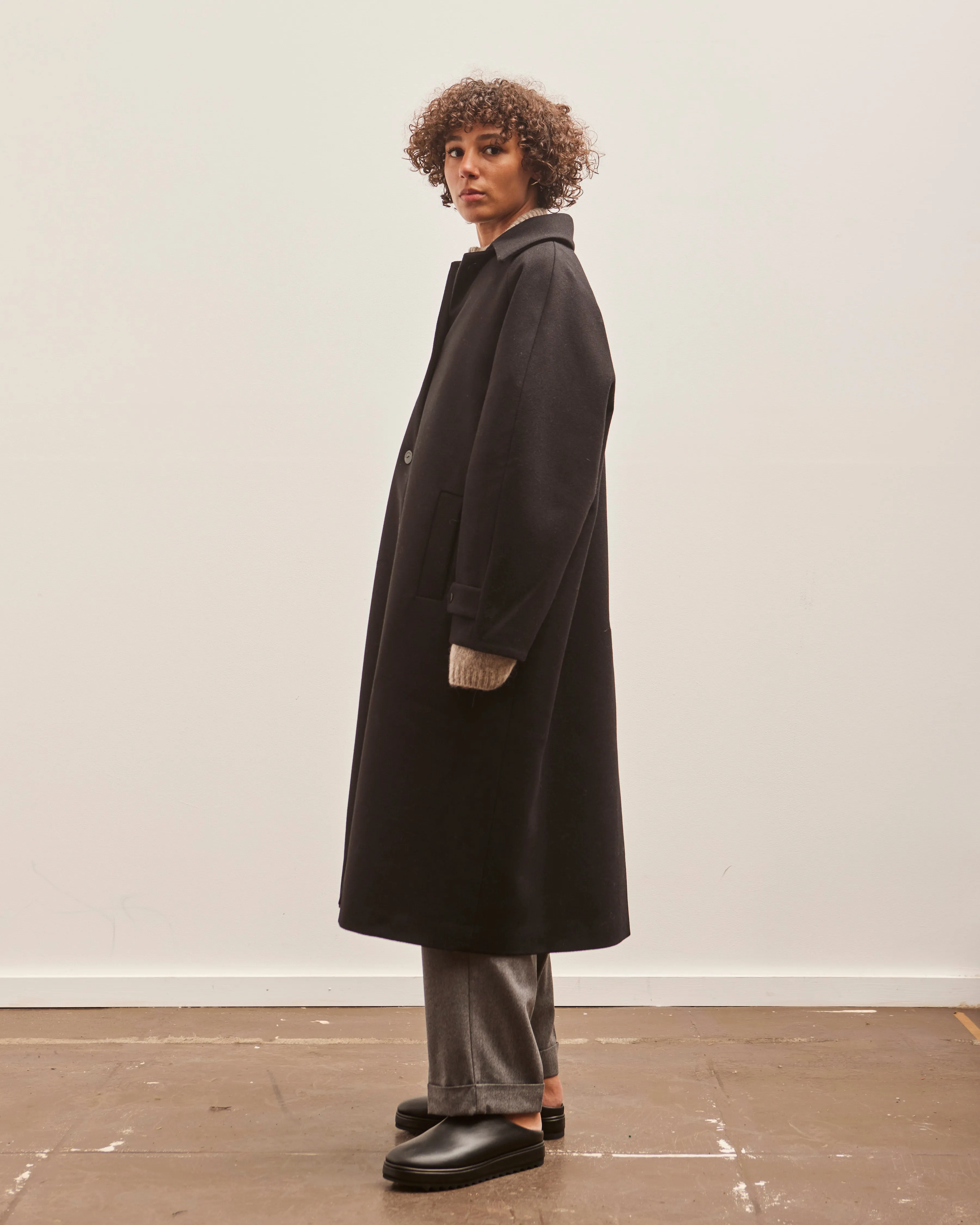 Cordera Wool Coat, Black