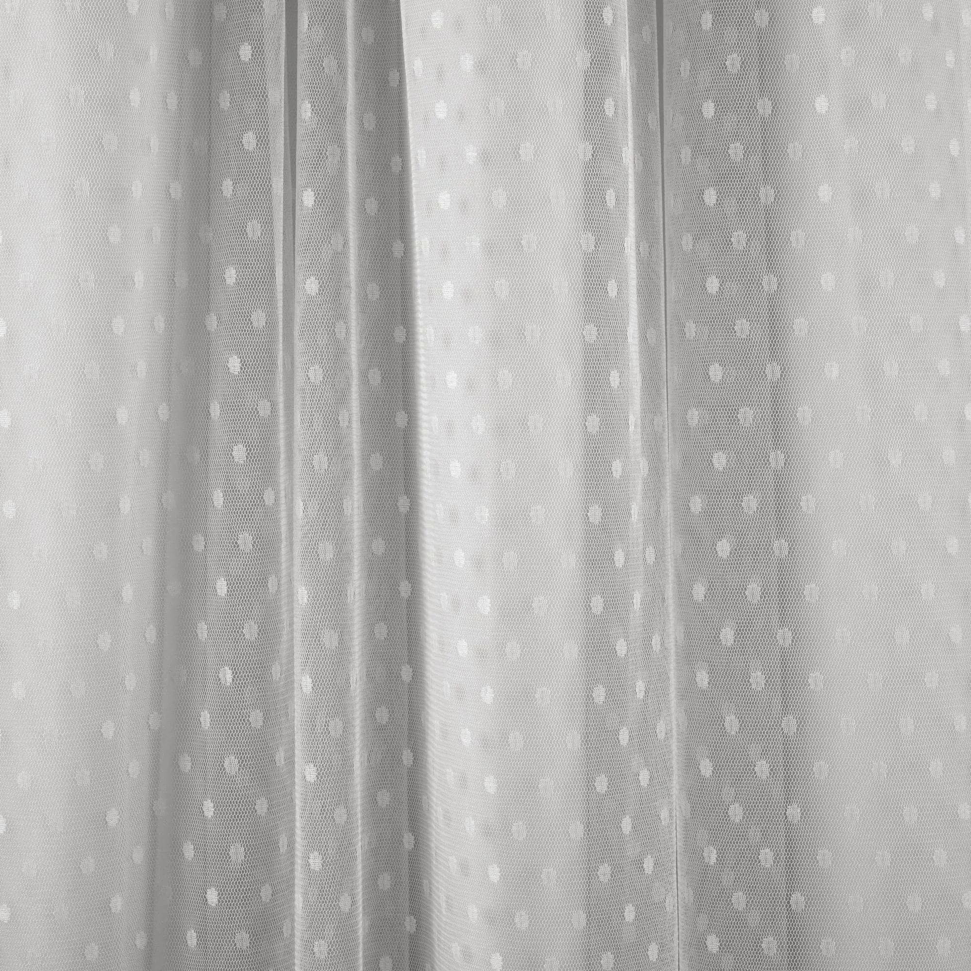 Cottage Polka Dot Sheer Window Curtain Panel Set