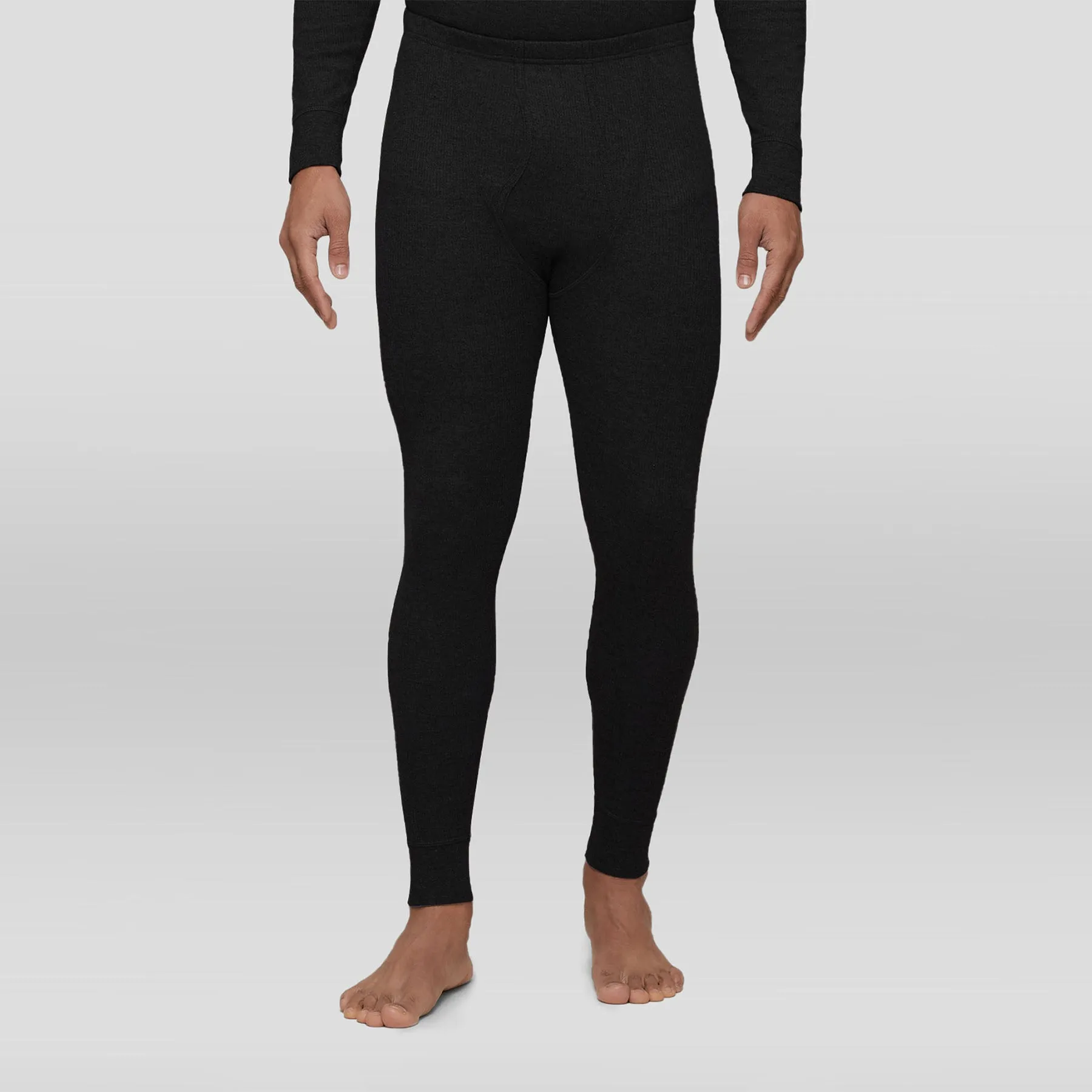 Cotton Rich Thermal Long Johns Pitch Black