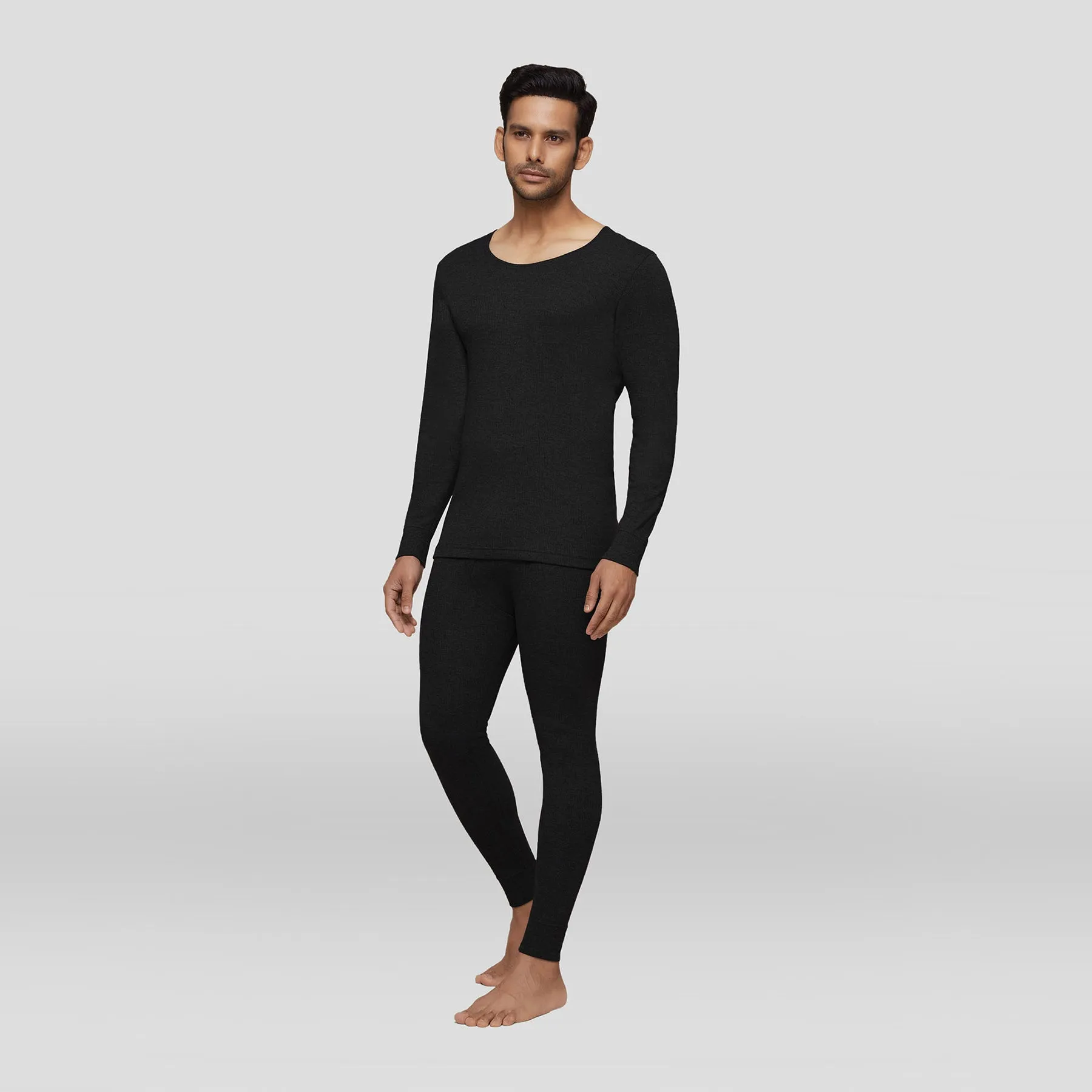 Cotton Rich Thermal Long Johns Pitch Black