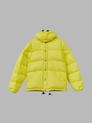 Crescent Down Works bright yellow nylon hooded down puffer jacket - mens S