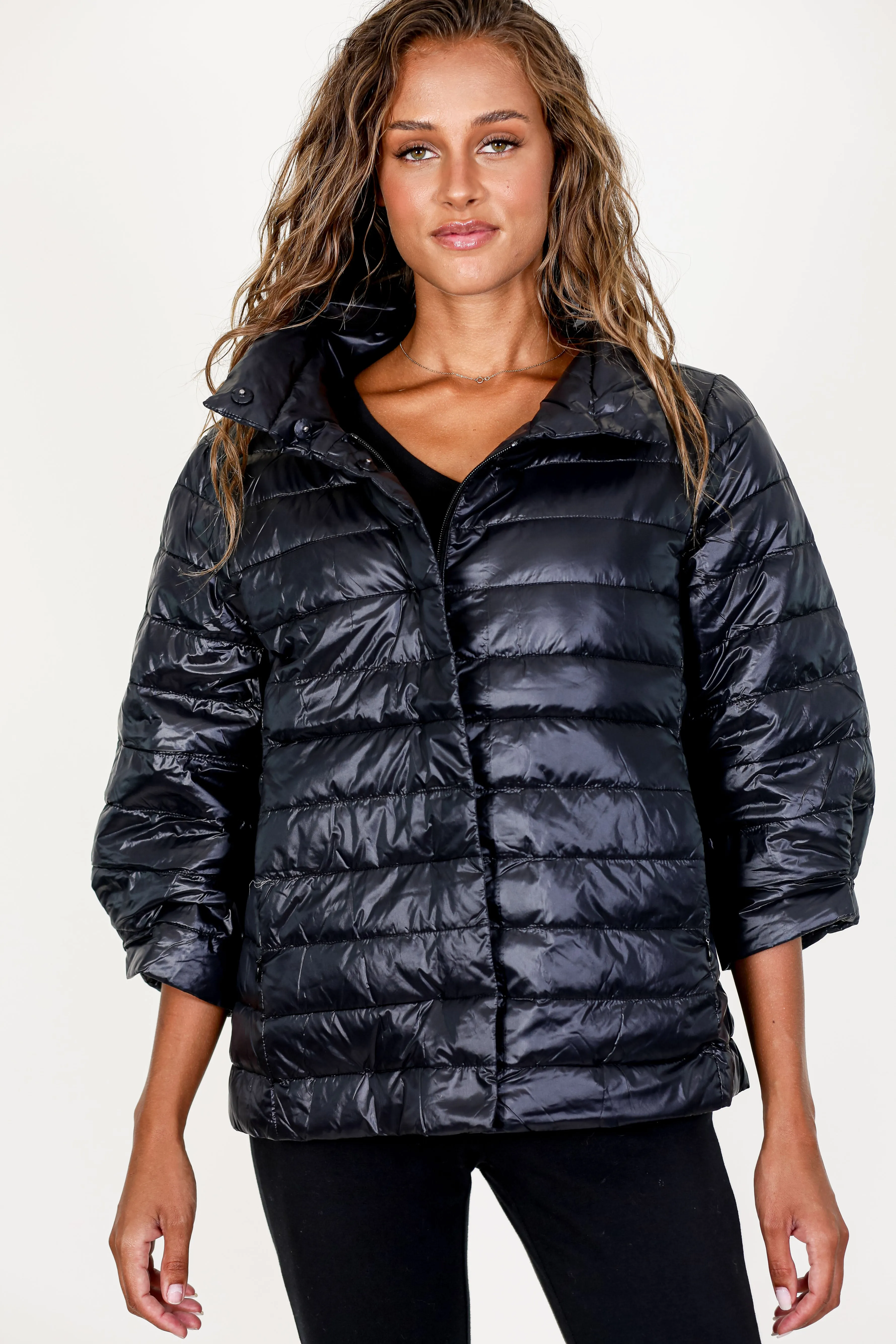 Crop Sleeve Puffer Jacket