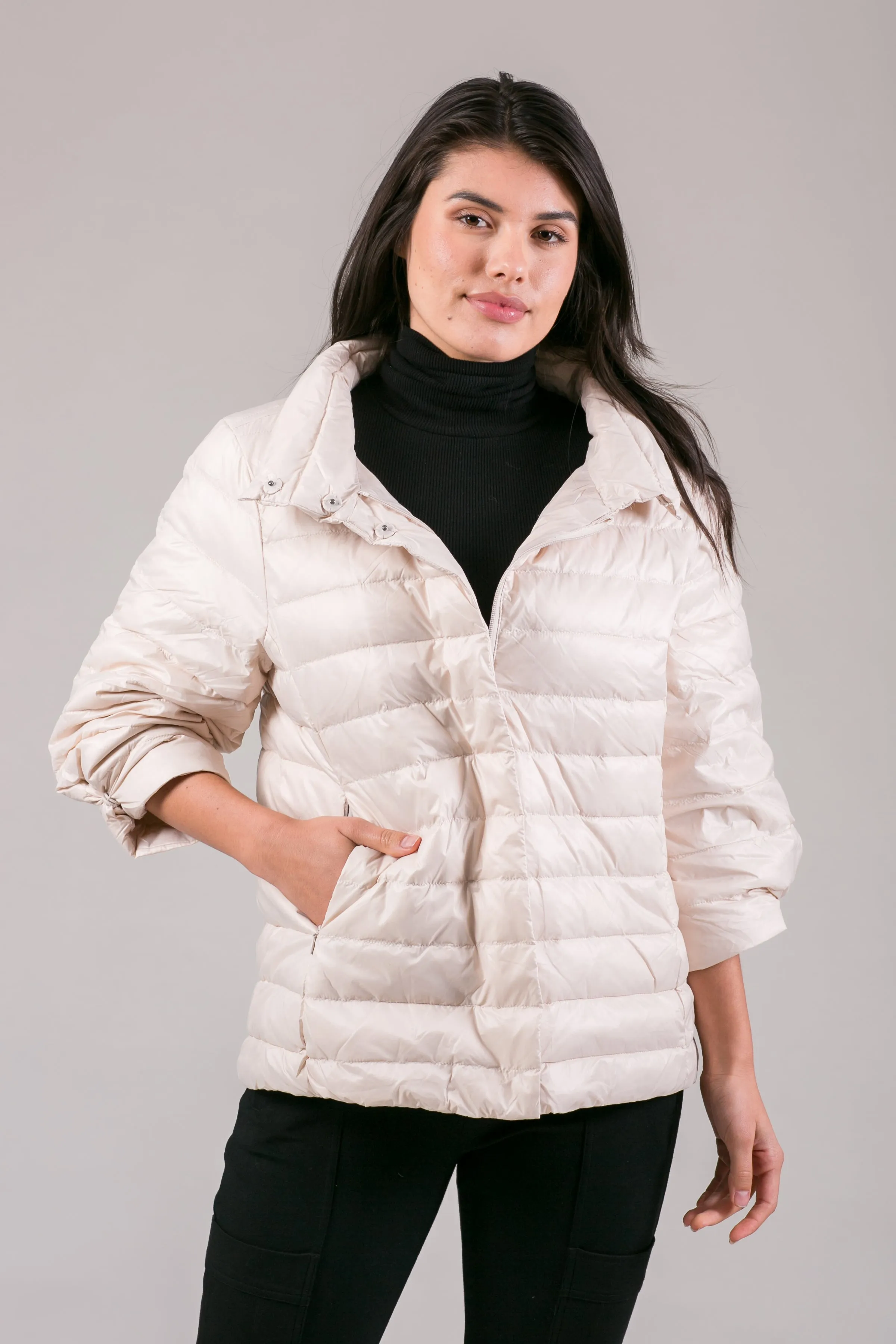 Crop Sleeve Puffer Jacket