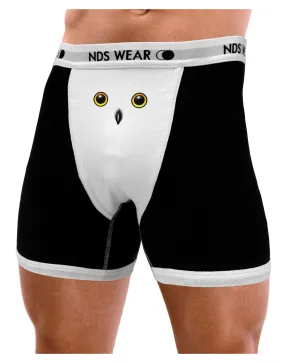 Cute Snowy Owl Face Mens Boxer Brief Underwear