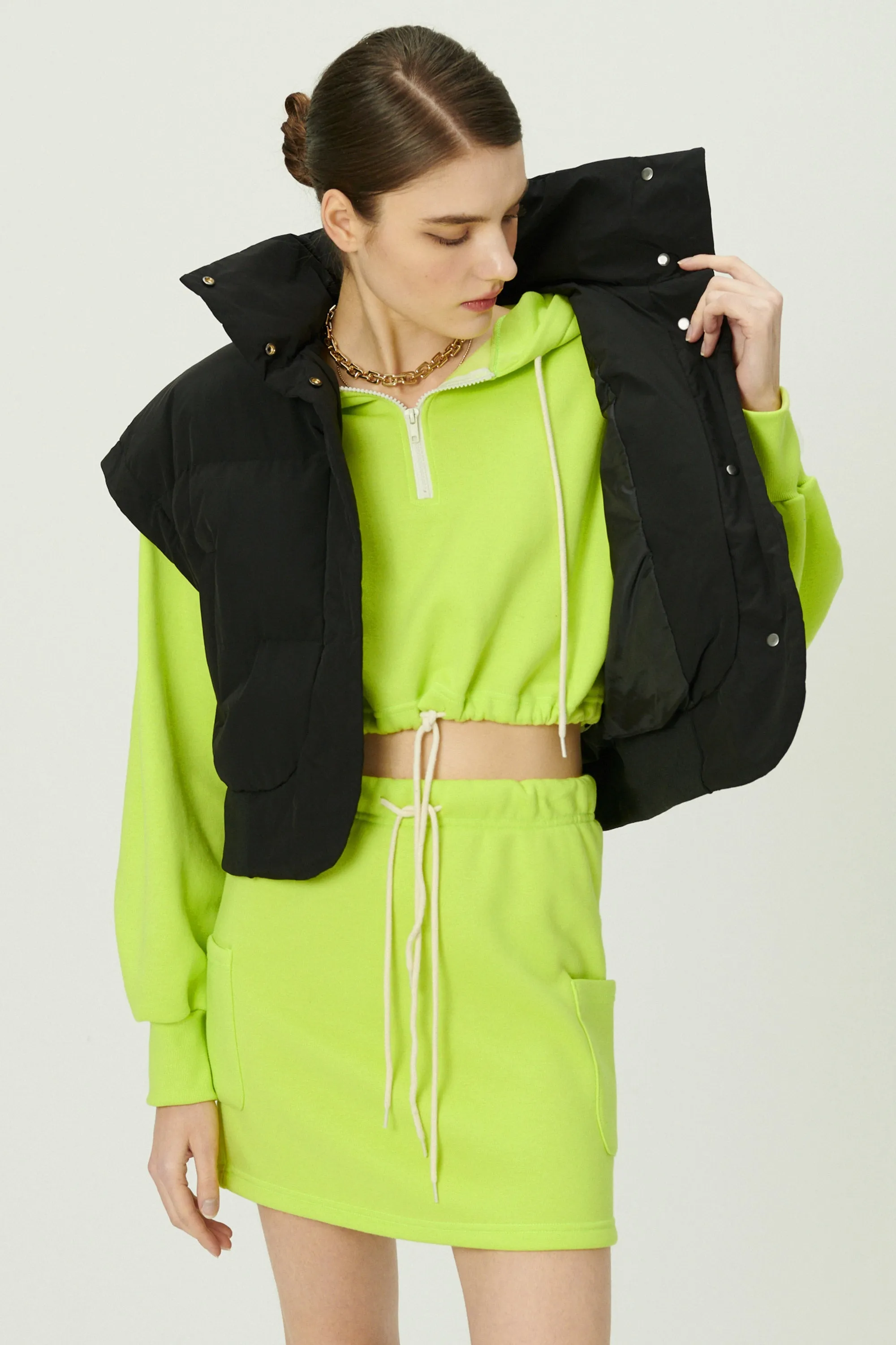 Cynlee Two-way Puffer Crop Jacket