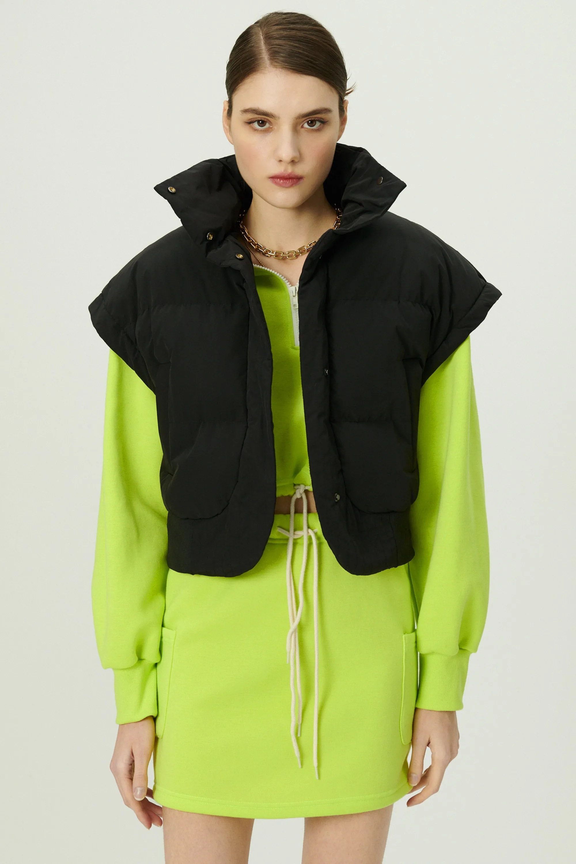 Cynlee Two-way Puffer Crop Jacket