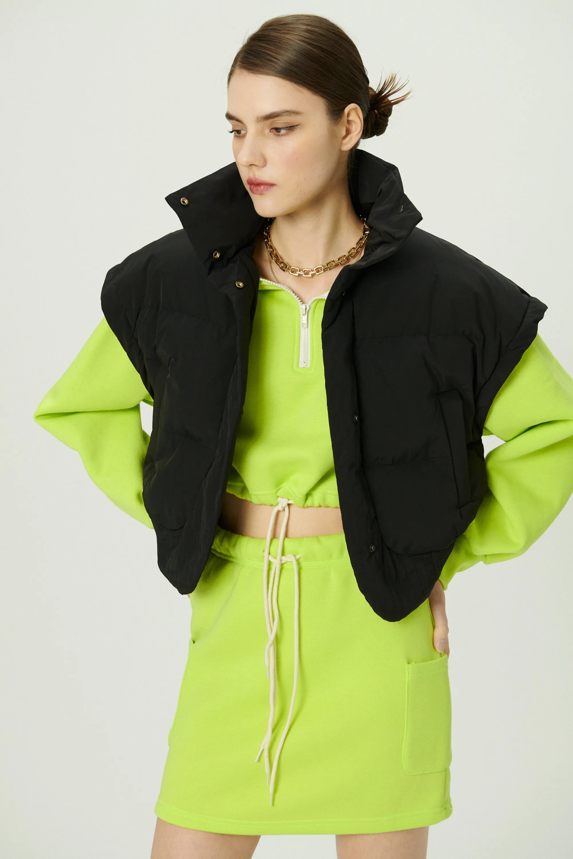 Cynlee Two-way Puffer Crop Jacket