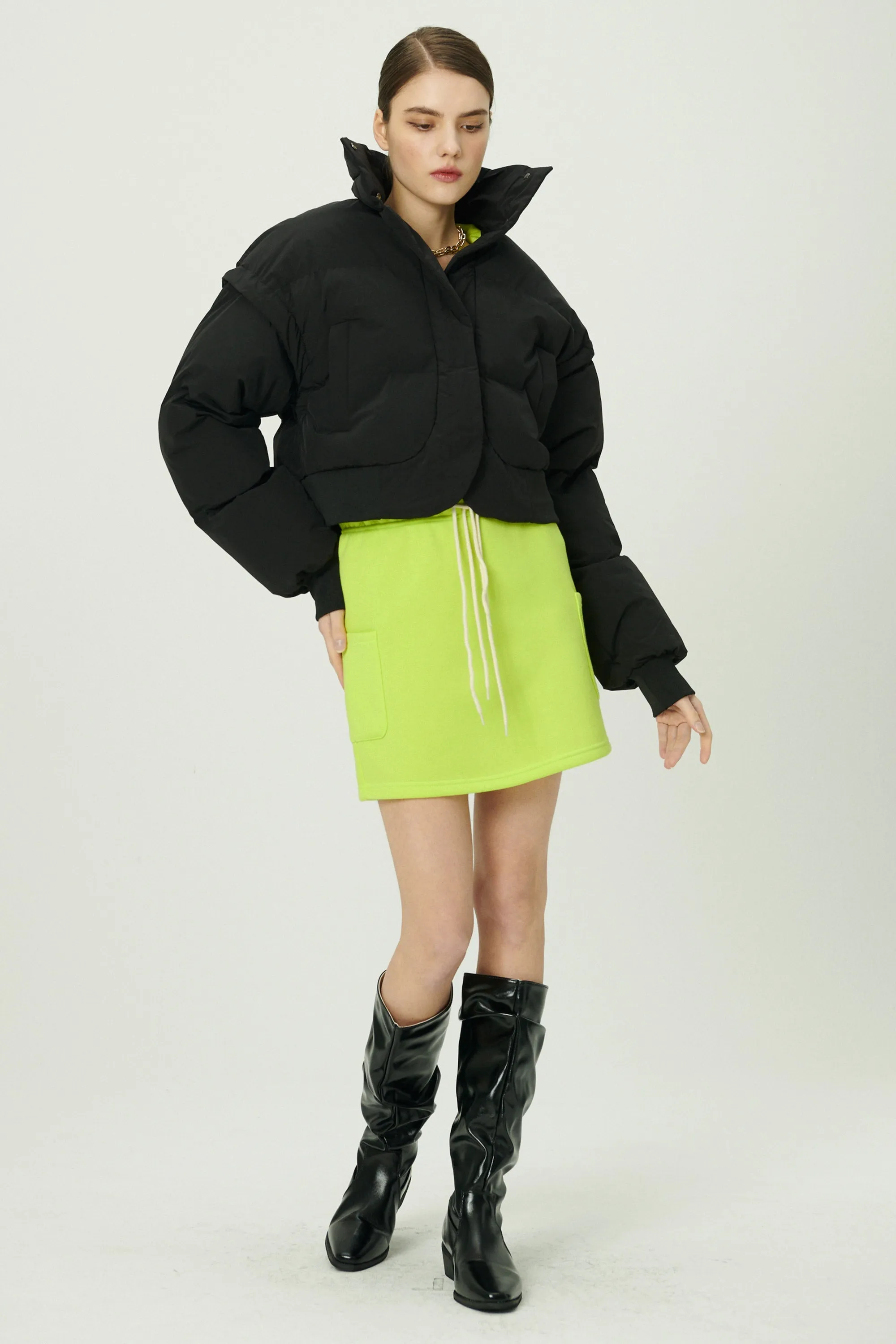 Cynlee Two-way Puffer Crop Jacket