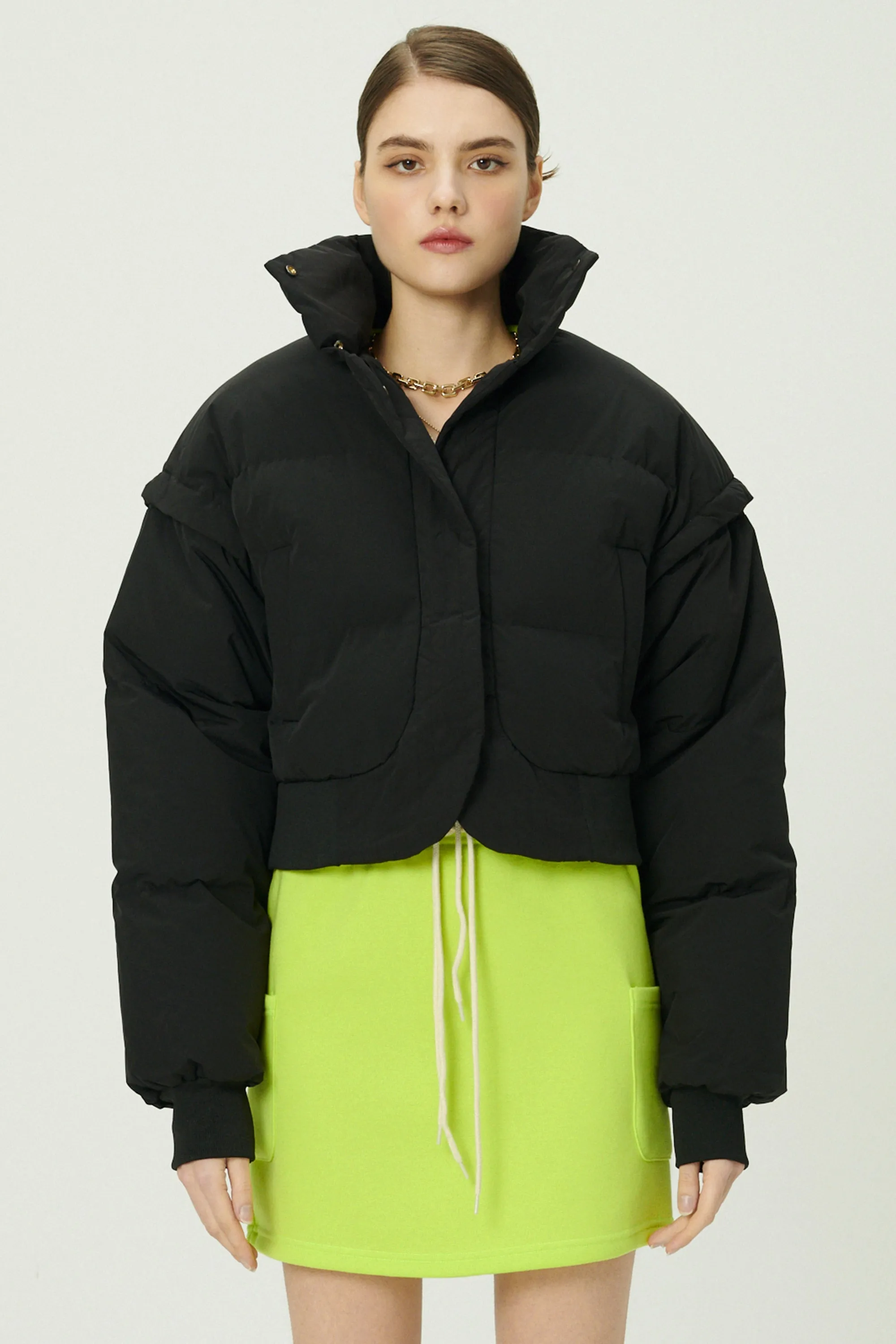 Cynlee Two-way Puffer Crop Jacket