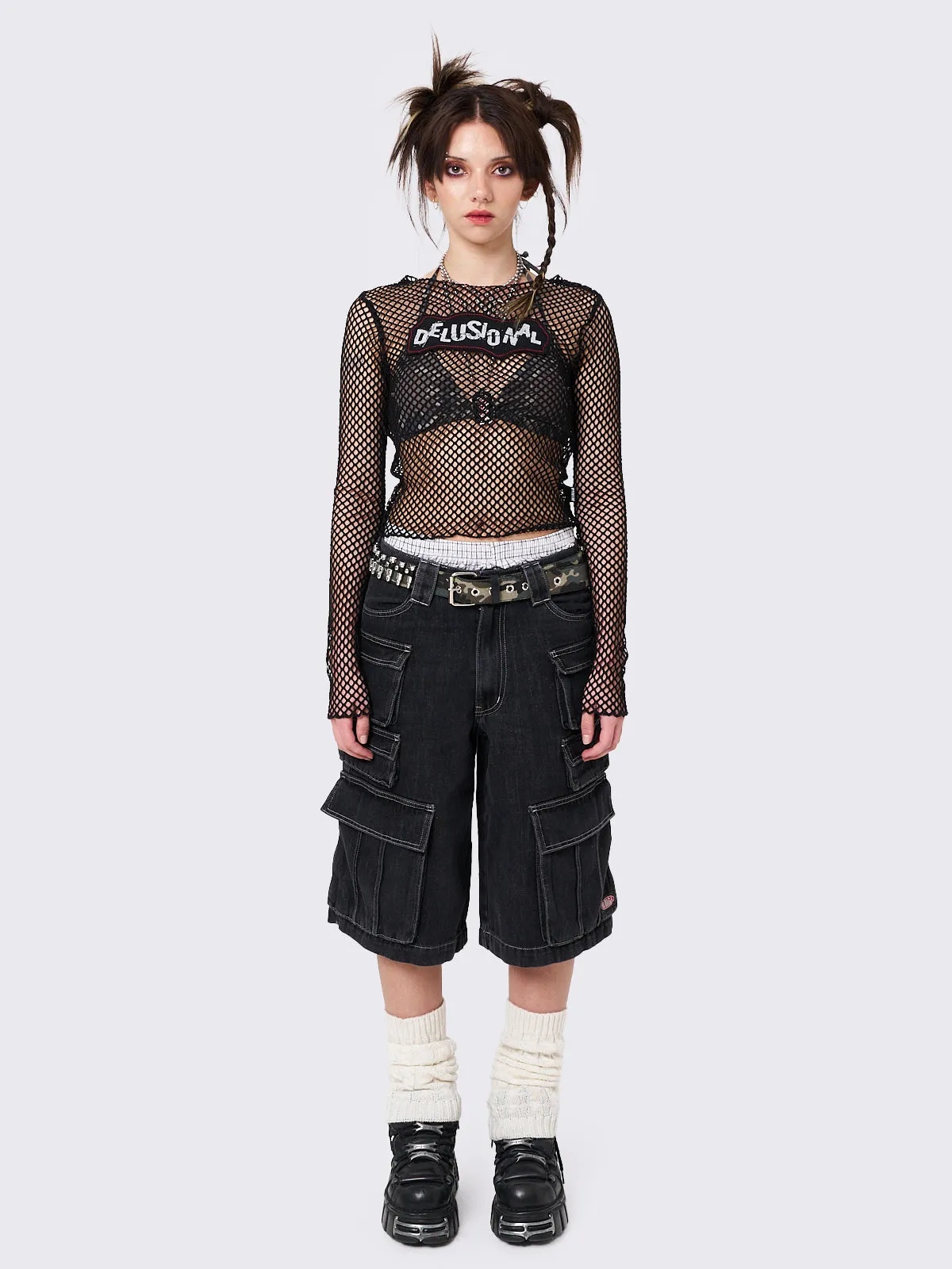 Delusional Fishnet Long Sleeve Top