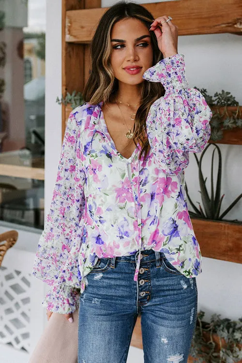 Desert Days Sheer Floral Print Top