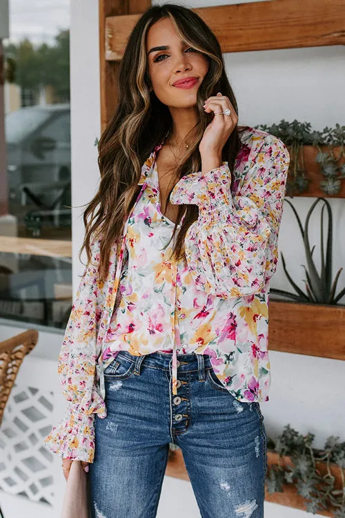 Desert Days Sheer Floral Print Top